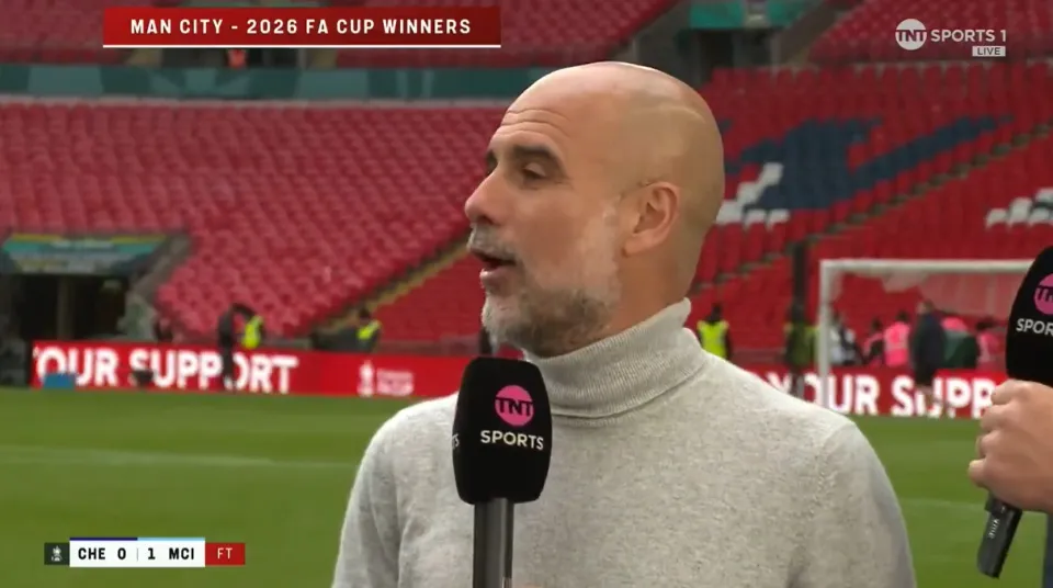 Pep Guardiola interview with TNT Sports.