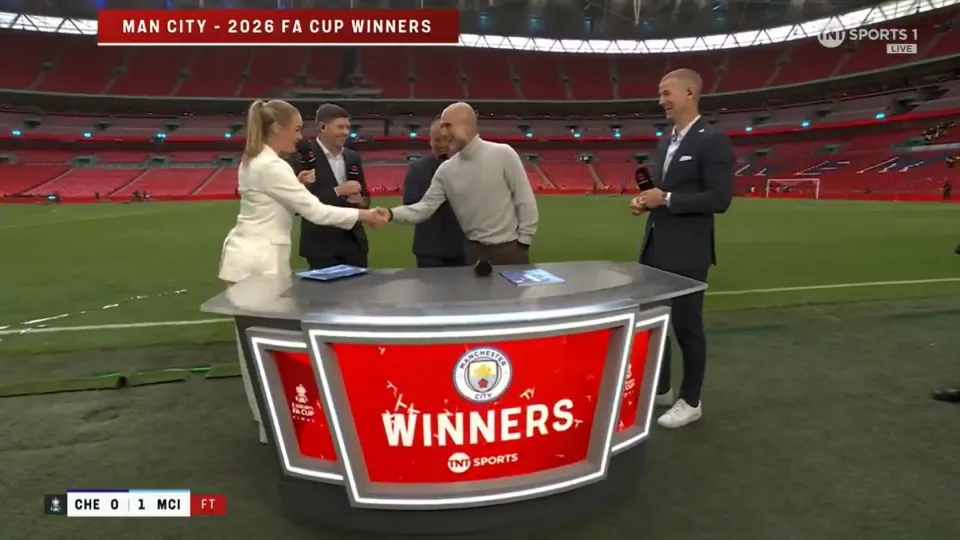 Pep Guardiola interview with TNT Sports.
