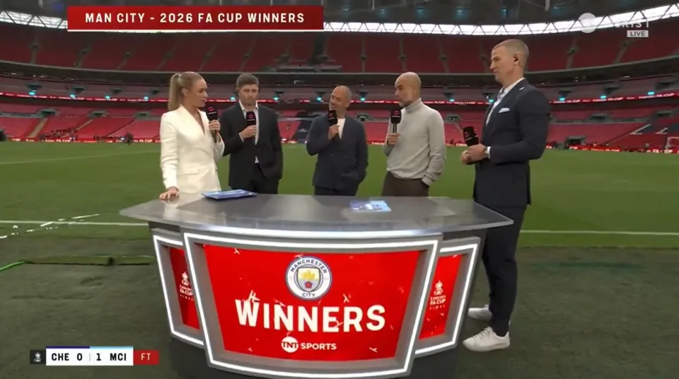 Pep Guardiola interview with TNT Sports.