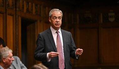 Photo of Nigel Farage in the House of Commons