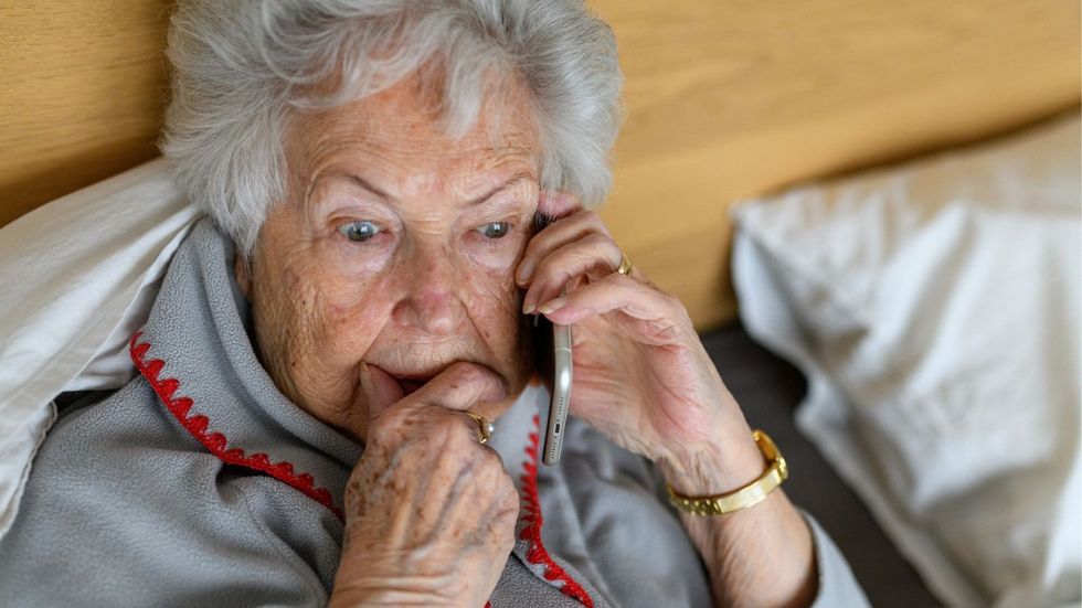 Older woman on phone