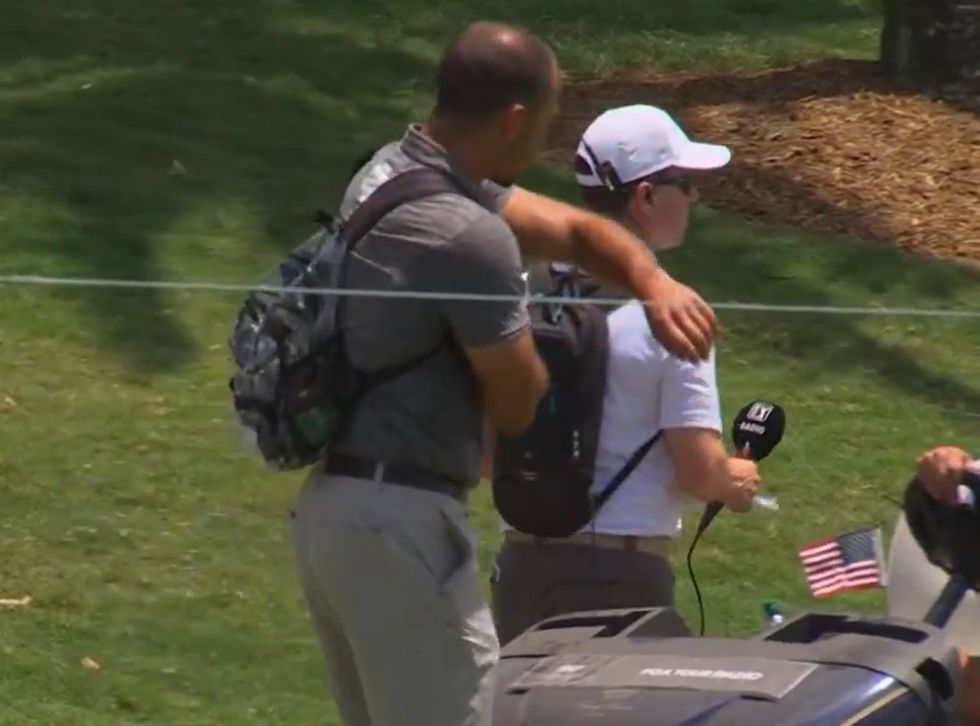 One fan was left with a mark after being hit by a ball