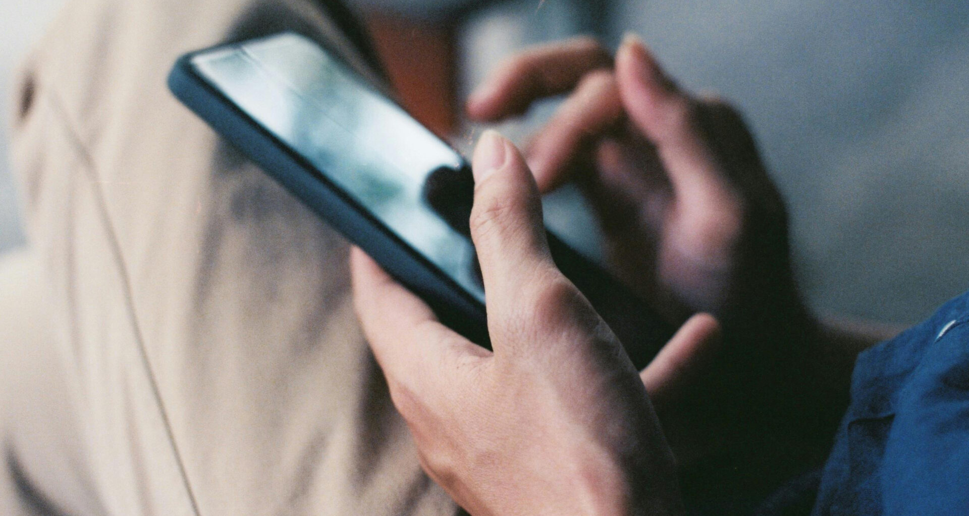 Person using a mobile phone