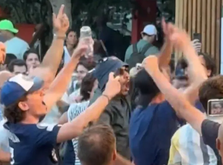 PSG fans celebrate winning the Champions League at the French Open