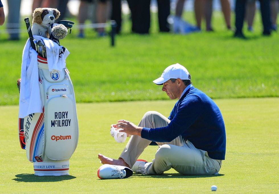 Rory McIlroy enters the PGA Championship with a blister on his pinky causing him issues