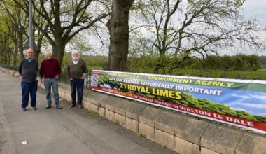 Banners have gone up urging people to back the campaign to save the trees Pic: Graham Dixon