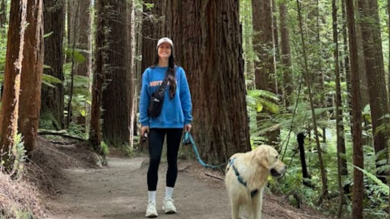 Sarah and her dog Archie.