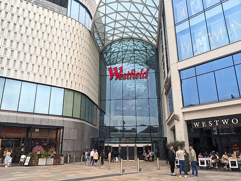 Westfield London shopping centre. Editorial credit: Claudia8c / Shutterstock.com