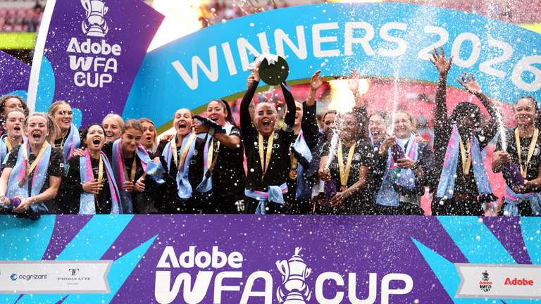 Man City beat Brighton to lift the FA Cup trophy
