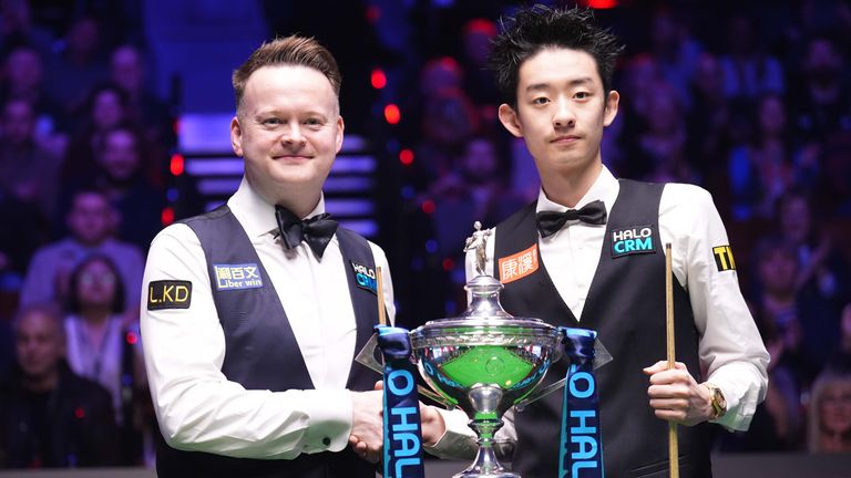 Shaun Murphy and Wu Yize were all square at 4-4 after the opening session of the World Championship final