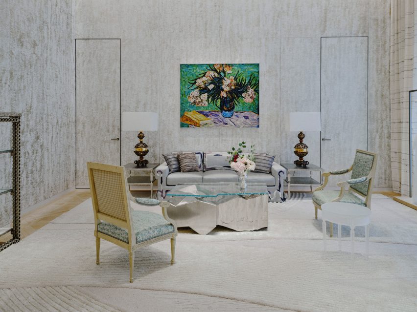 Dior store with metal chairs