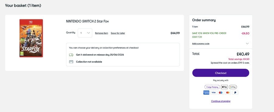 Star Fox Pre-Order