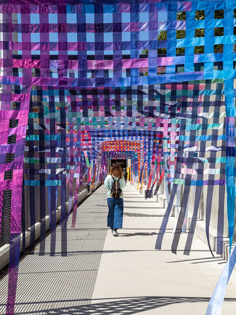 studio mo man tai reshapes urban leftovers into walk-through color field in milan - 1