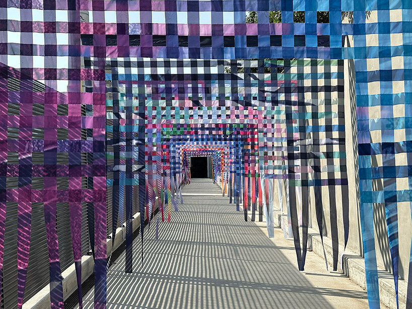 studio mo man tai reshapes urban leftovers into walk-through color field in milan - 2