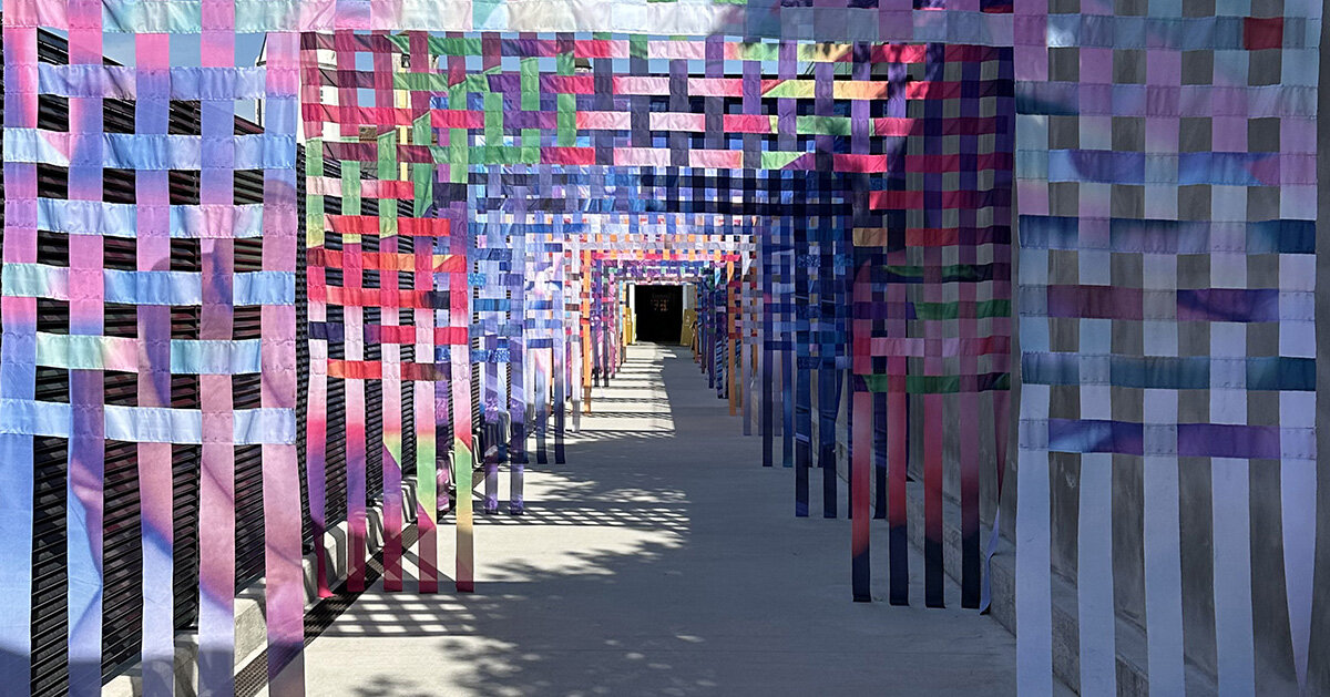 studio mo man tai reshapes urban leftovers into walk-through color field