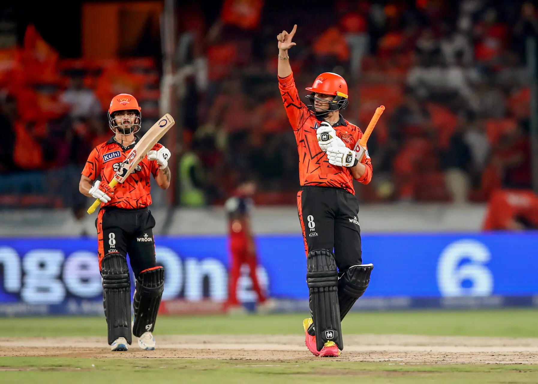File Pic: Sunrisers Hyderabad's Abhishek Sharma celebrates his half-century. (ANI Photo) Sunrisers Hyderabad