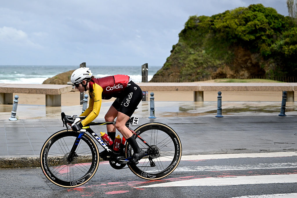 AMOREBIETA-ETXANO, SPAIN - MAY 16: Nikola Noskova of Czech Republic and Team Cofidis Women competes during the 5th Itzulia Women 2026, Stage 2 a 138km stage from Abadino to Amorebieta-Etxano / #UCIWWT / on May 16, 2026 in Amorebieta-Etxano, Spain. (Photo by Szymon Gruchalski/Getty Images)