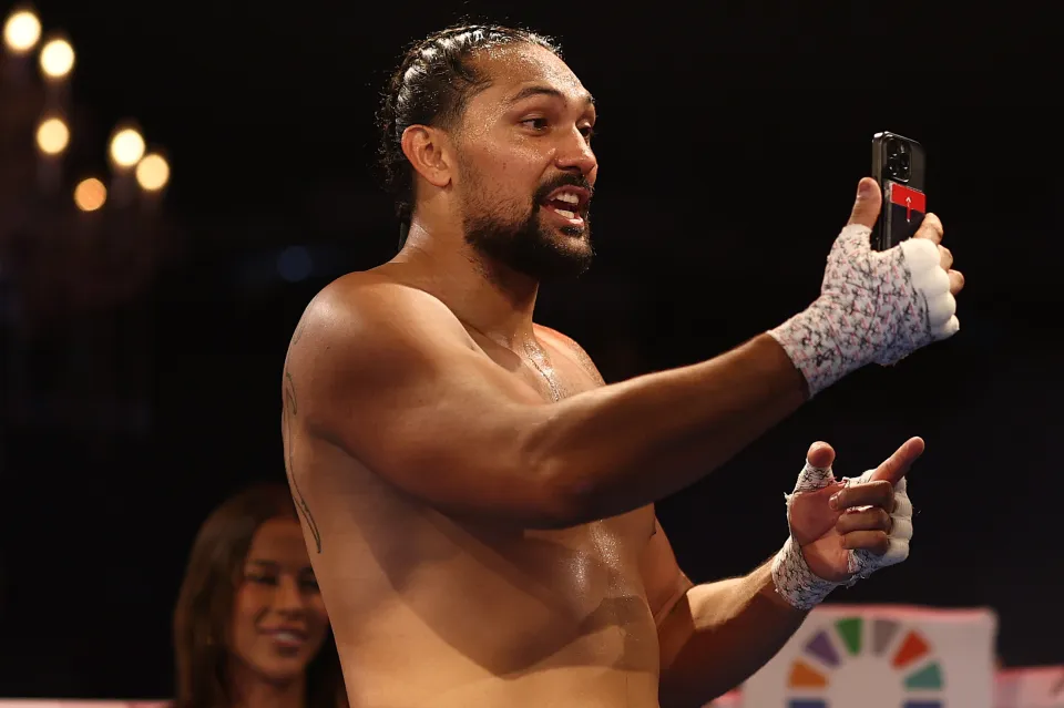 Teremoana Teremoana celebrateswinning the Heavyweight bout at Melbourne Pavilion Bowie Tupou on April 29, 2026 in Melbourne, Australia
