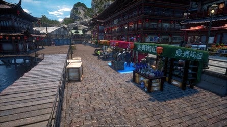 This comparison picture sent to us highlights increased NPC numbers. Original 2019 Shenmue III (left) versus Enhanced (right)