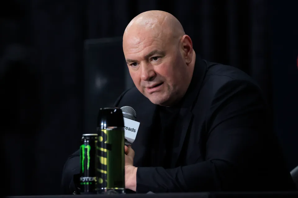 UFC President and CEO Dana White speaks with media after the UFC 328 event