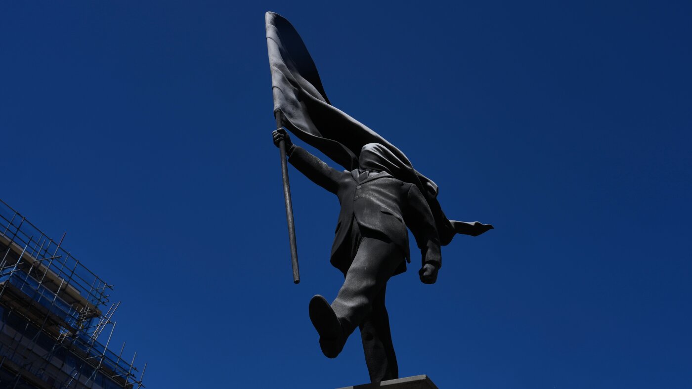 Banksy installs new statue in central London : NPR