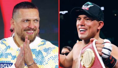 Oleksandr Usyk’s team reacts to calls for him to defend titles against David Benavidez