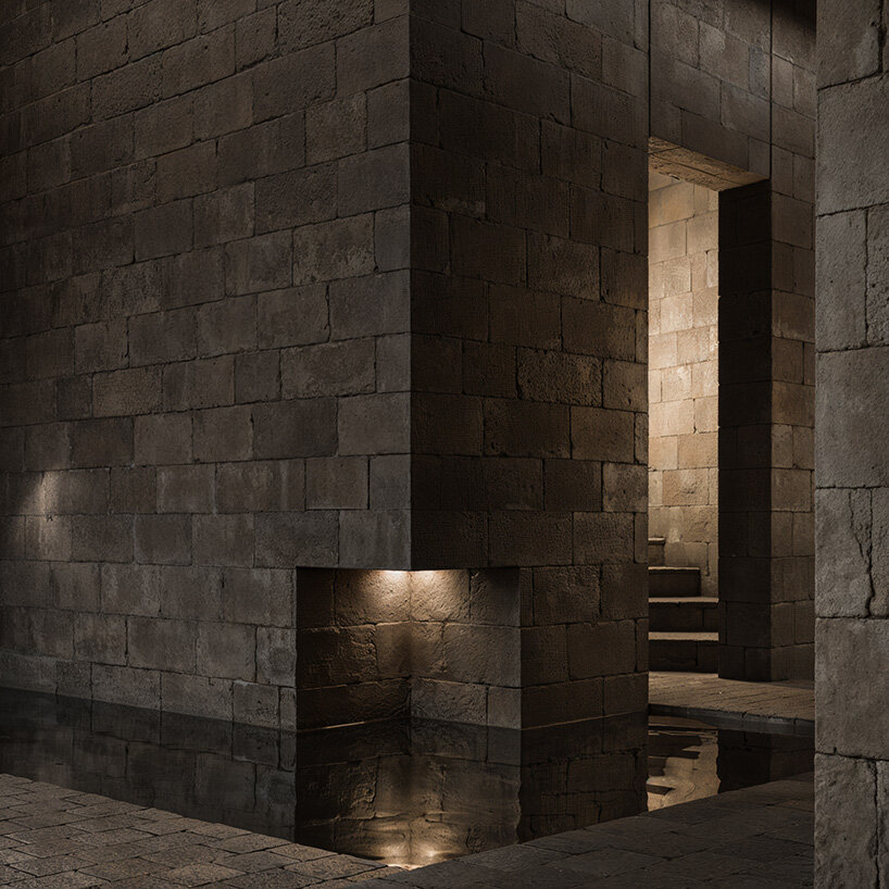 V taller proposes forest retreat around monolithic stone core for NOT A HOTEL in japan - 8
