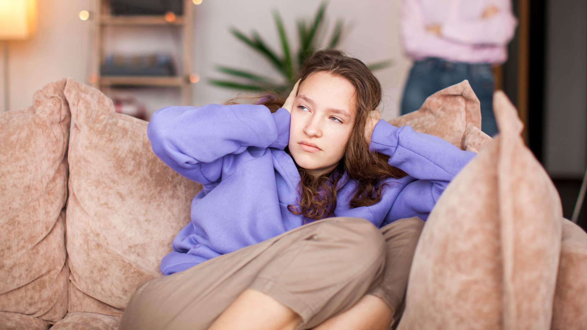 Teenage girl with adhd being called lazy by her upset mother