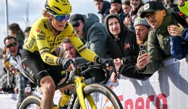 Pauline Ferrand-Pr&eacute;vot races up the Paterberg at the 2026 Tour of Flanders