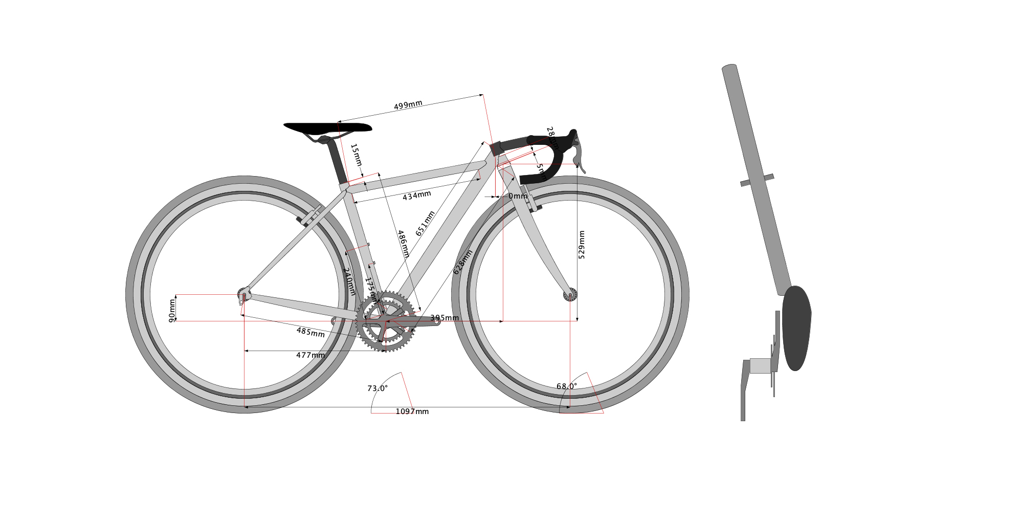 Bikecad of a 32" bike