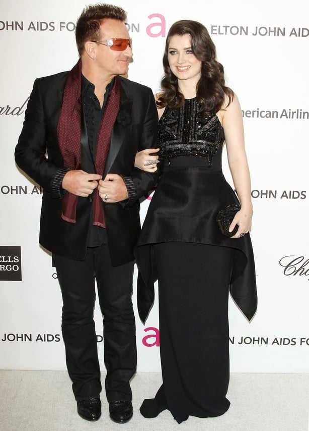 Famous Irish rock star with his actress daughter