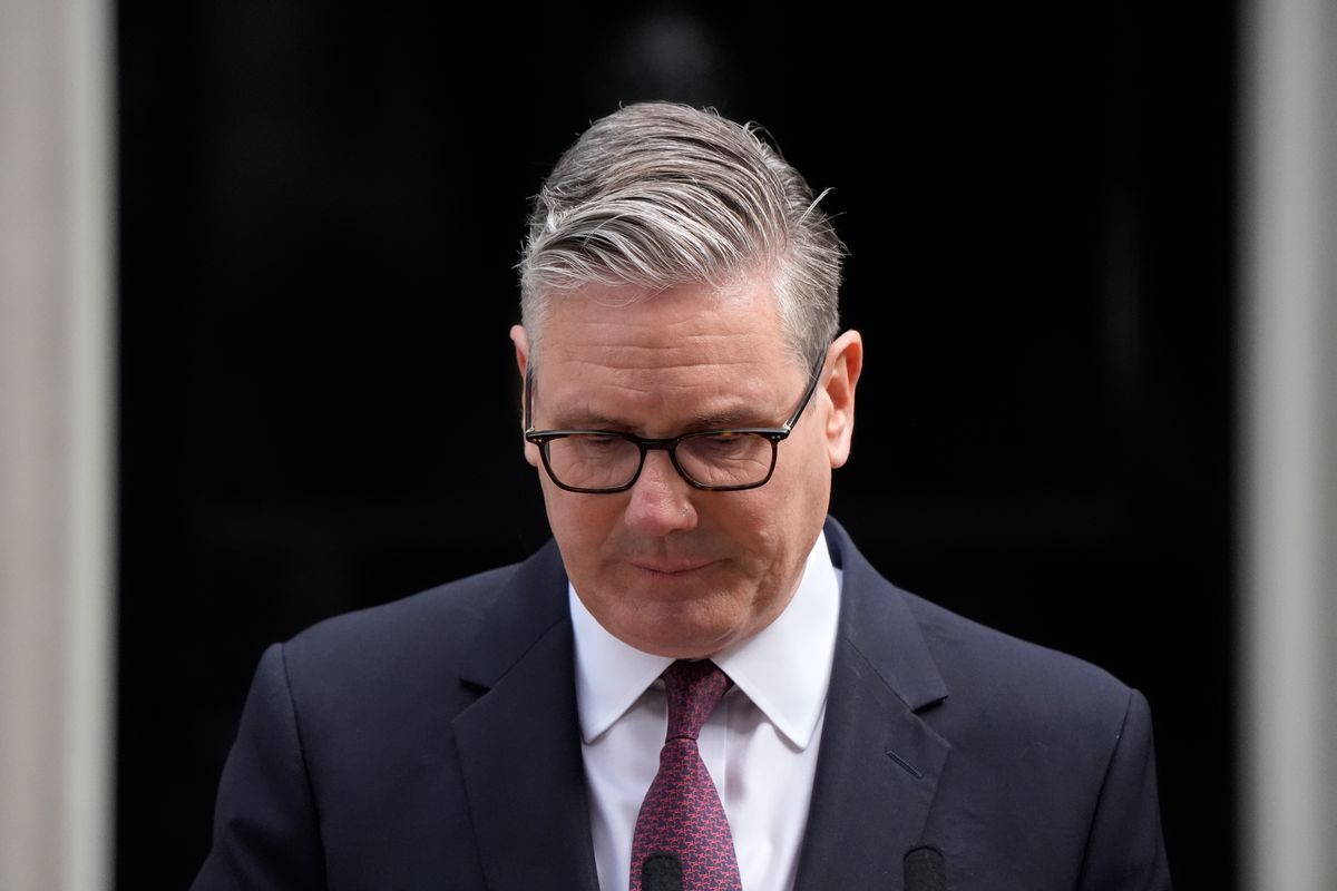Prime Minister Sir Keir Starmer makes a speech in Downing Street, London, as he said he will resign as leader of the Labour Party