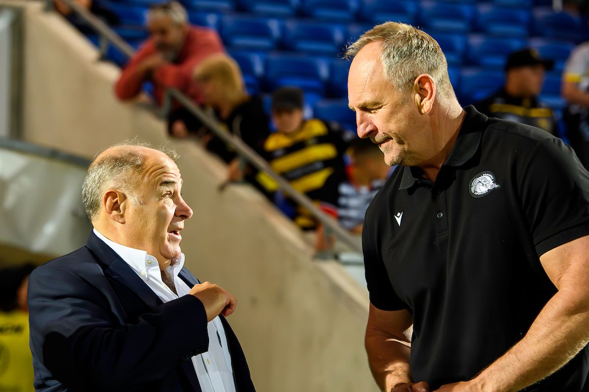 Catalans CEO Bernard Guasch with head coach John Cartwright