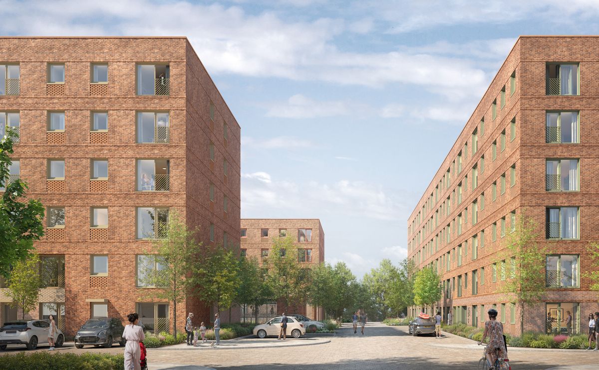 CGI of the new apartment blocks.