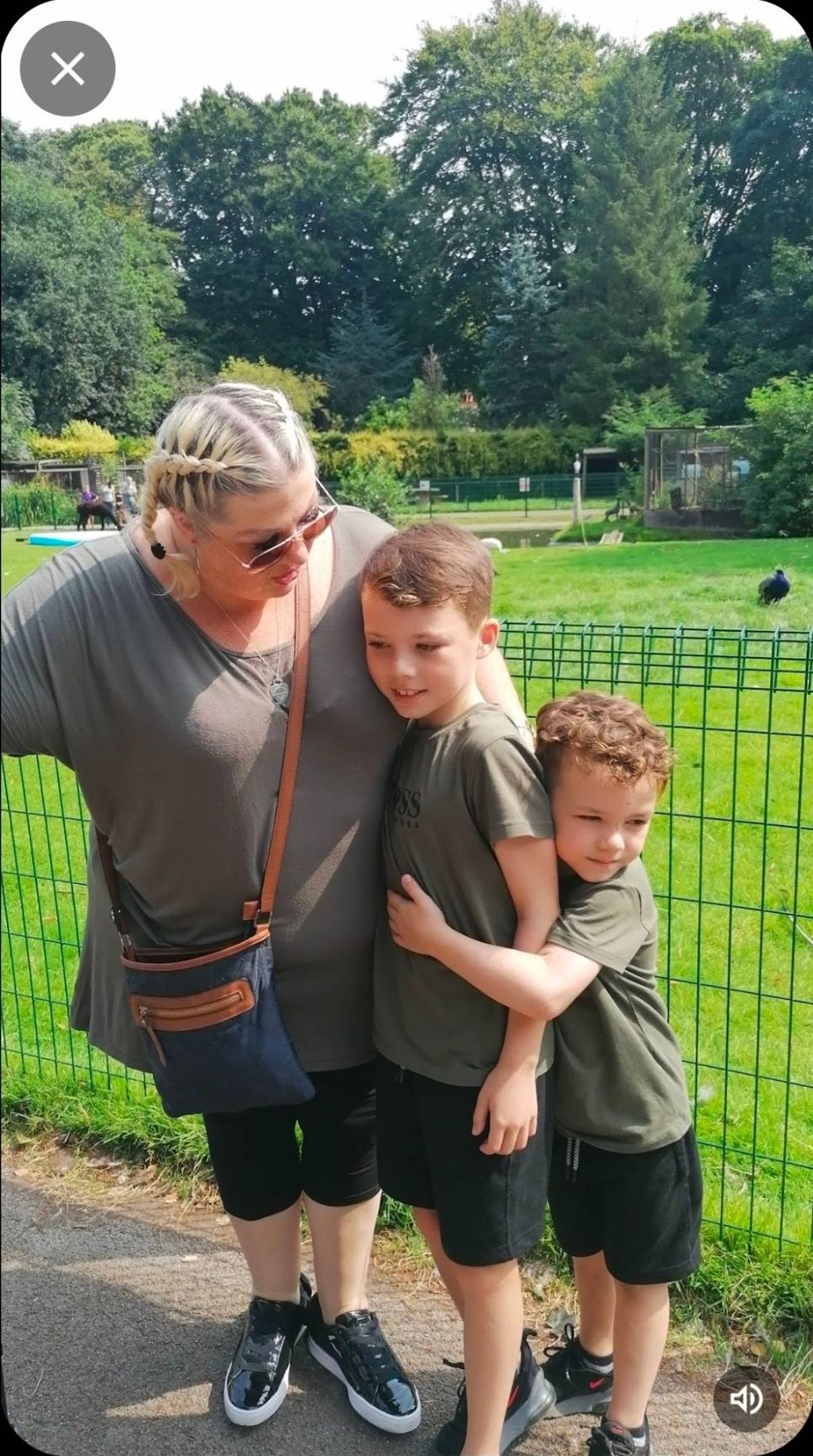 Clare with her nephews Frankie and Brodie