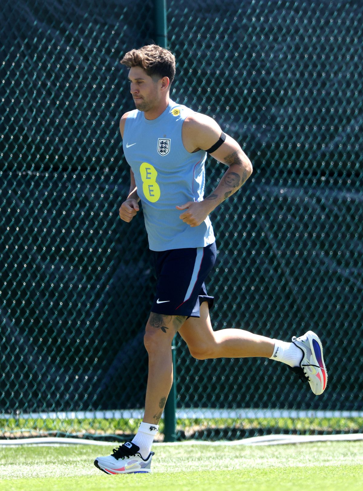 John Stones running during an England training session