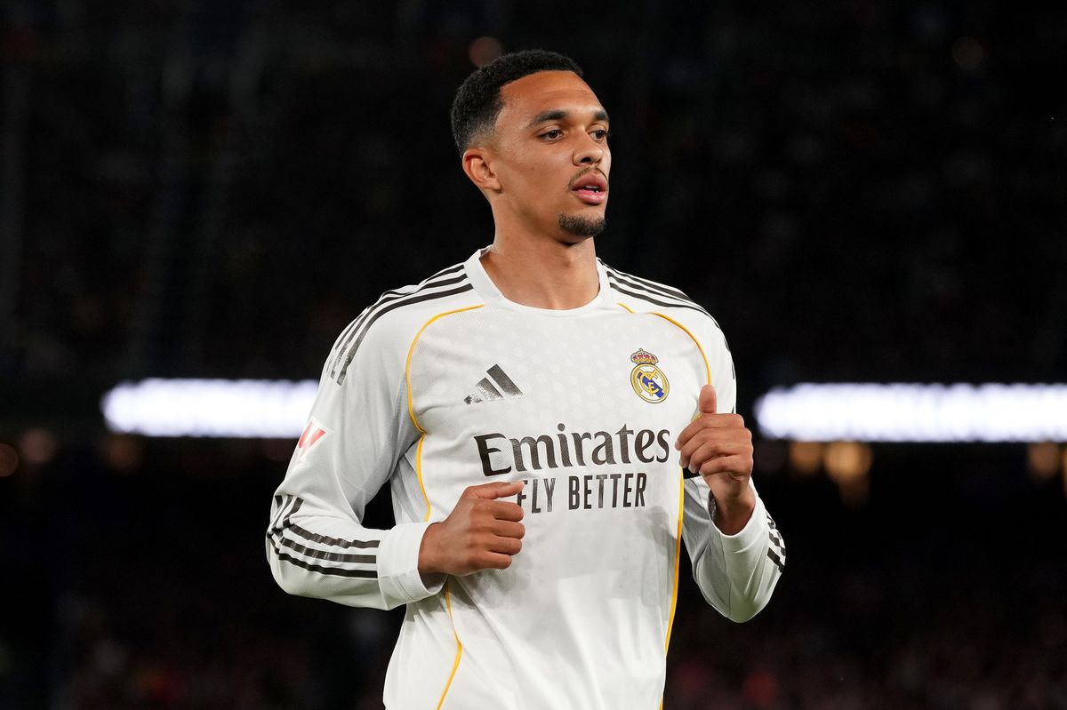 Trent Alexander-Arnold of Real Madrid looks on