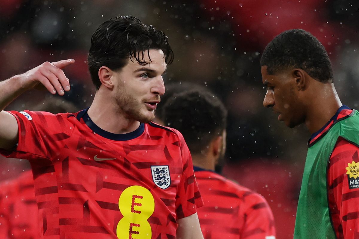 Declan Rice and Marcus Rashford.