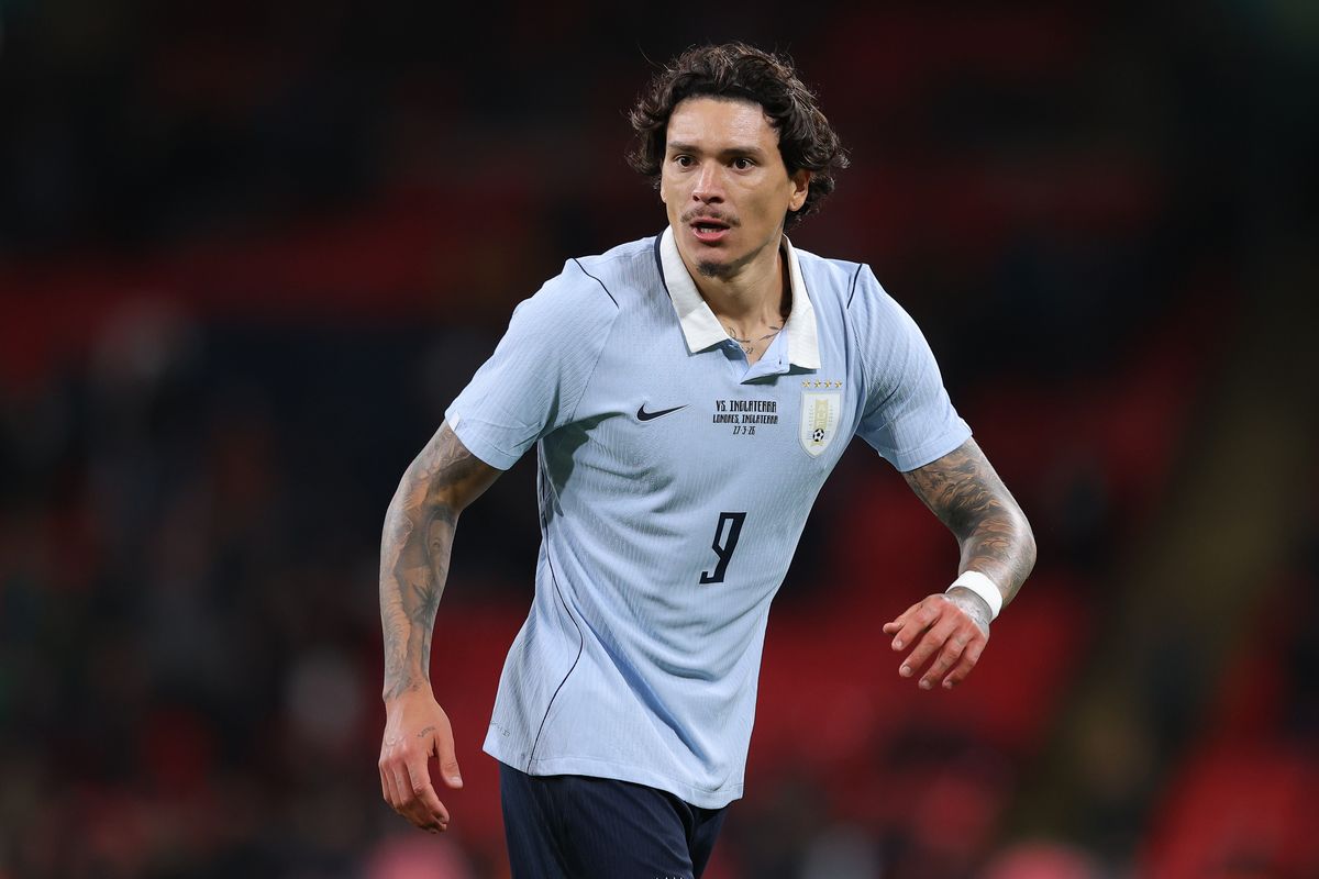 Darwin Nunez of Uruguay in action