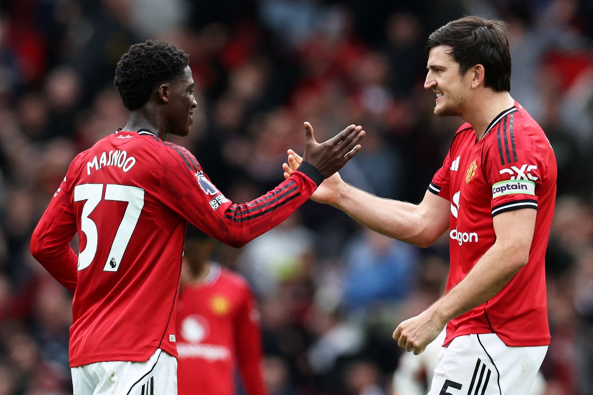 Harry Maguire and Kobbie Mainoo