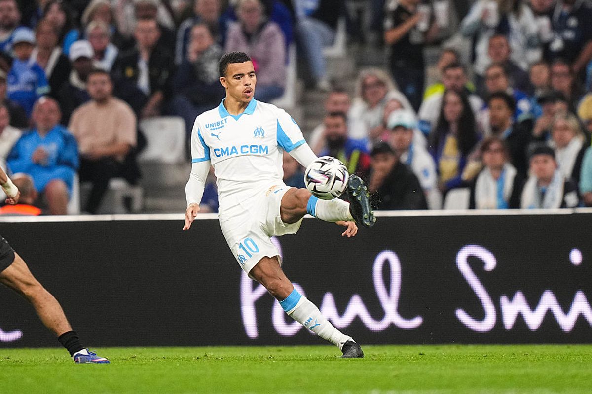 Mason Greenwood during the Ligue 1 McDonald's match between Marseille and Rennes 