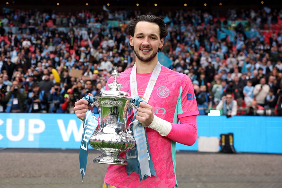James Trafford with the FA Cup trophy