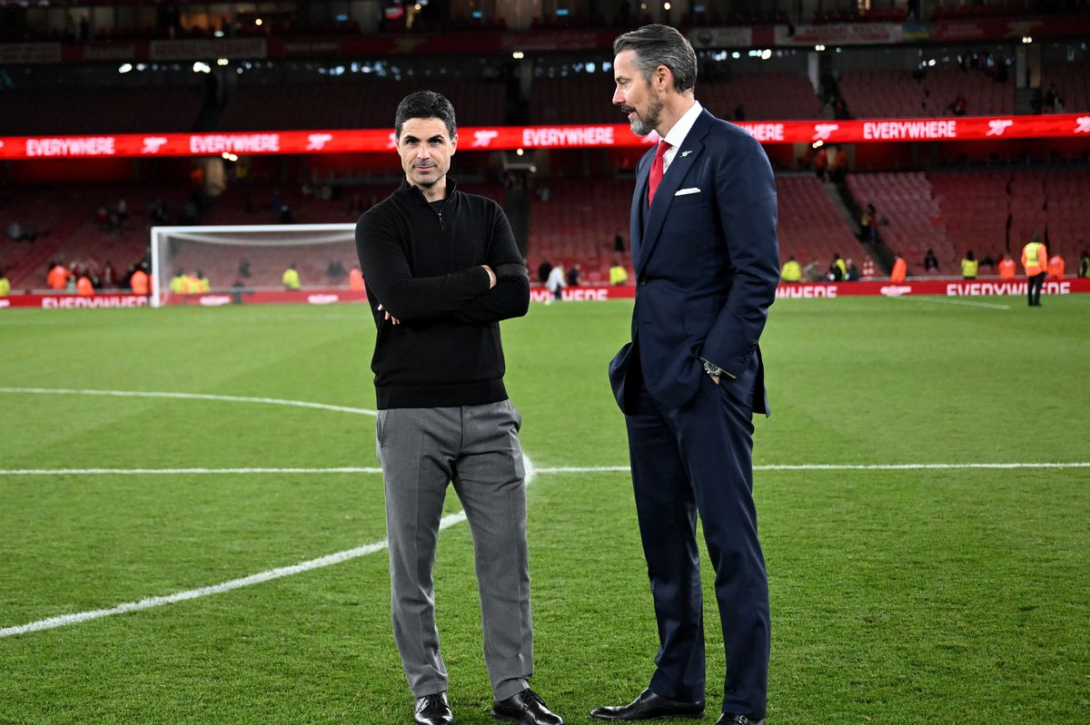 Mikel Arteta and Josh Kroenke