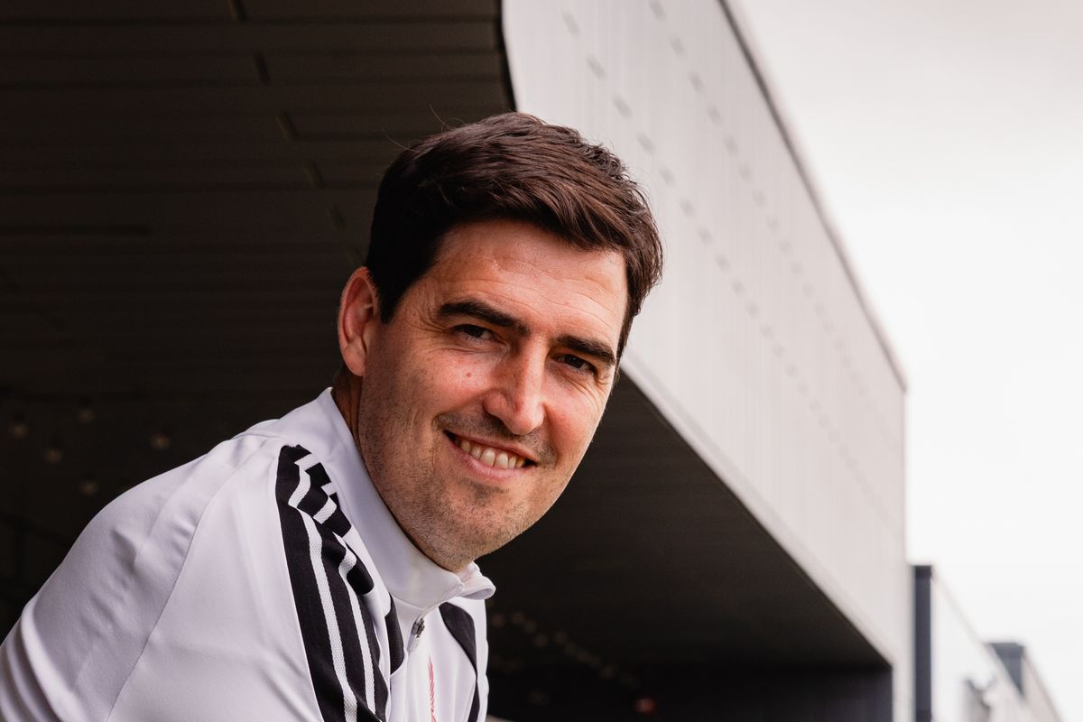 Andoni Iraola at the AXA Training Centre