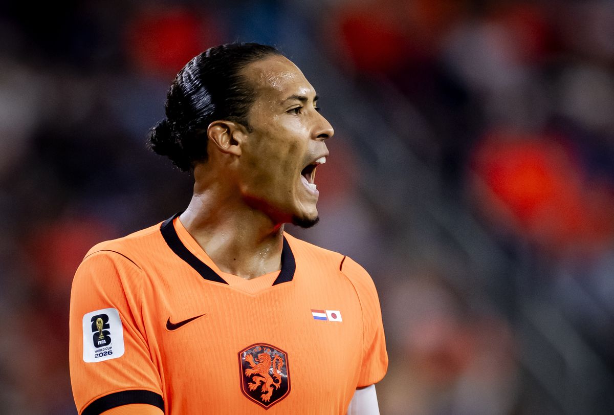 Virgil van Dijk playing for the Netherlands