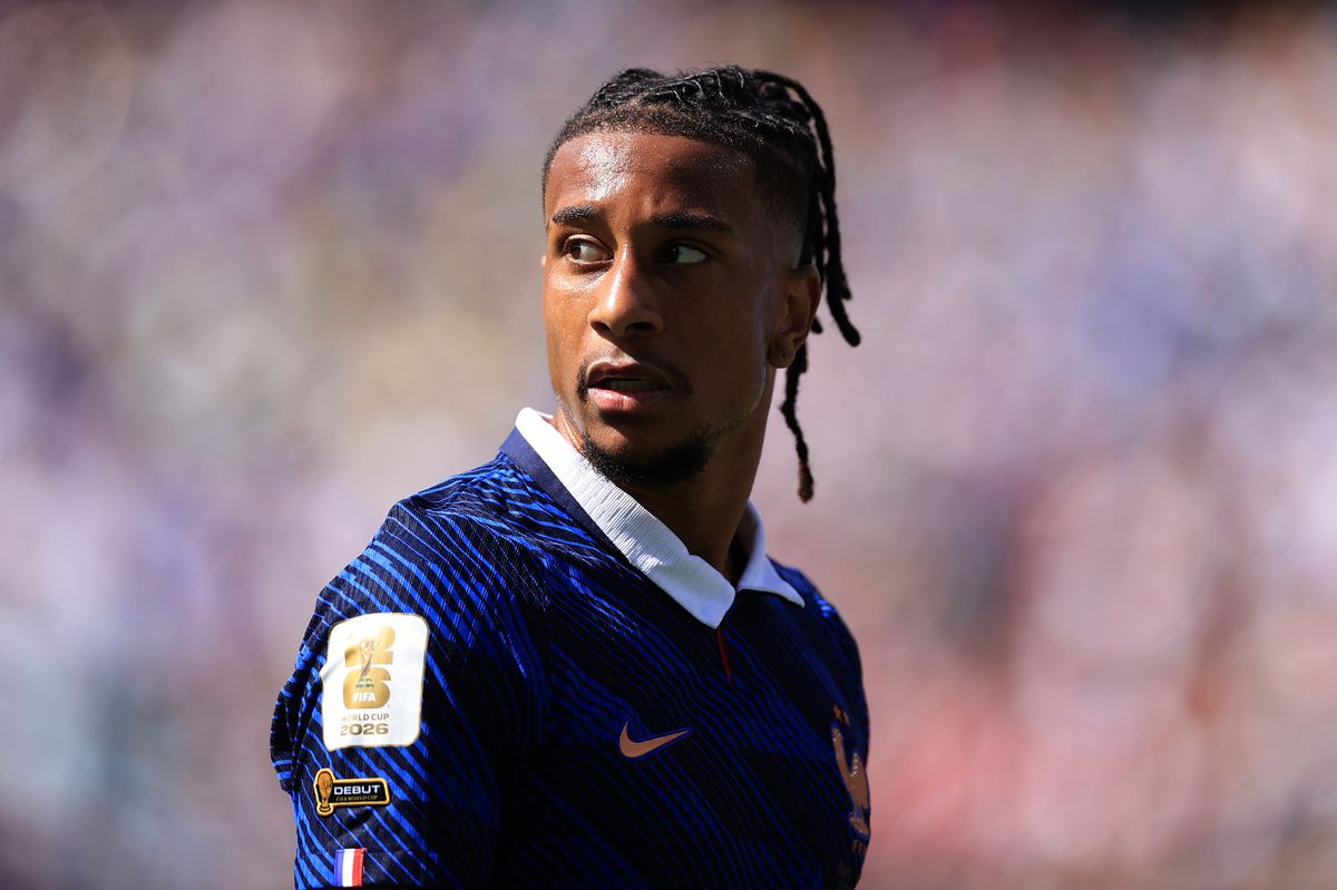 EAST RUTHERFORD, NEW JERSEY - JUNE 16: Michael Olise of France sports a 'Debut' patch on his sleeve during the FIFA World Cup 2026 Group I match between France and Senegal at New York New Jersey Stadium on June 16, 2026 in East Rutherford, United States. (Photo by Simon Stacpoole/Offside/Offside via Getty Images)