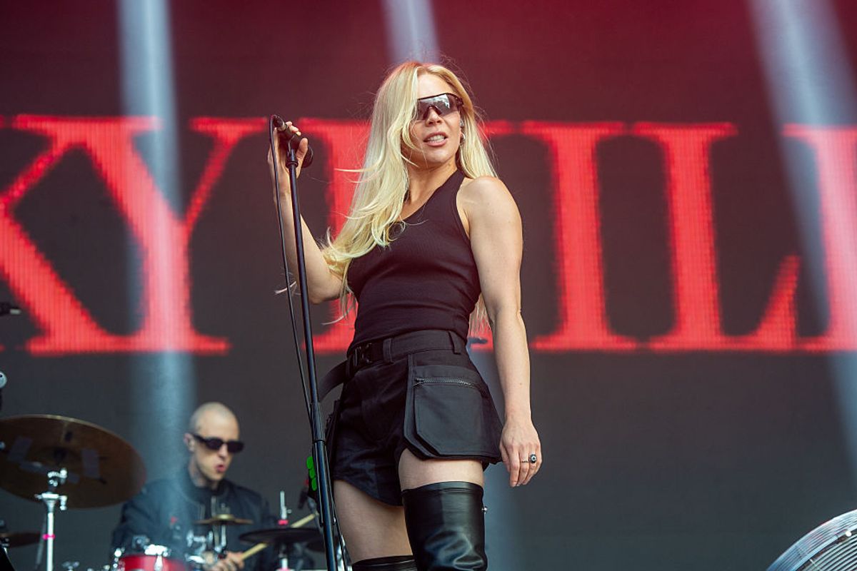 Becky Hill performing on the King Tut's Stage at Glasgow Green