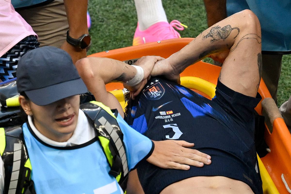 Manuel Ugarte was distressed as he left the pitch against Spain