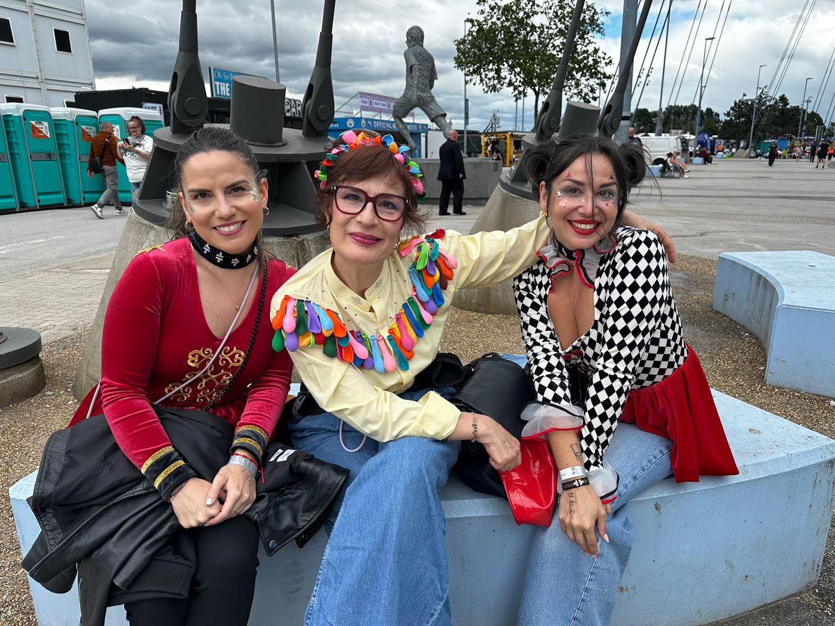 Sara, Pepa and Ari camped outside the Etihad from 3am on Friday