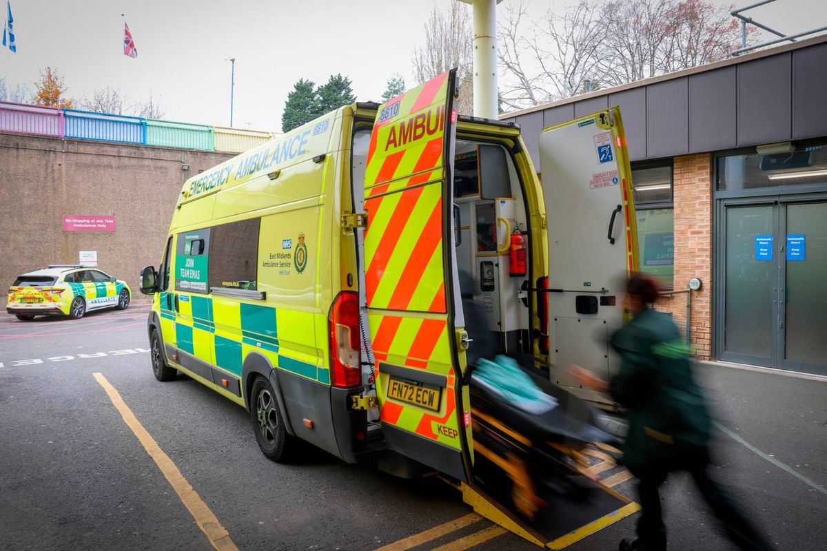 Pictured is a file photo of an East Midlands Ambulance Service vehicle.